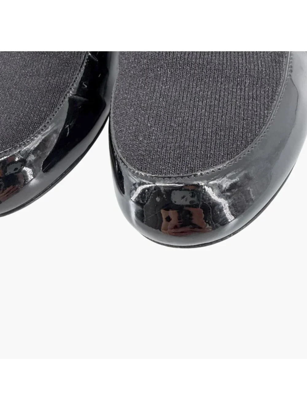 Chanel Logo Glitter Lurex Black Patent Leather Mule Flats Size 39 C US 8-8.5